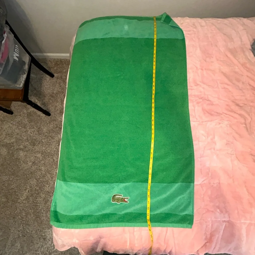 Lacoste Green Cotton Bath Towel